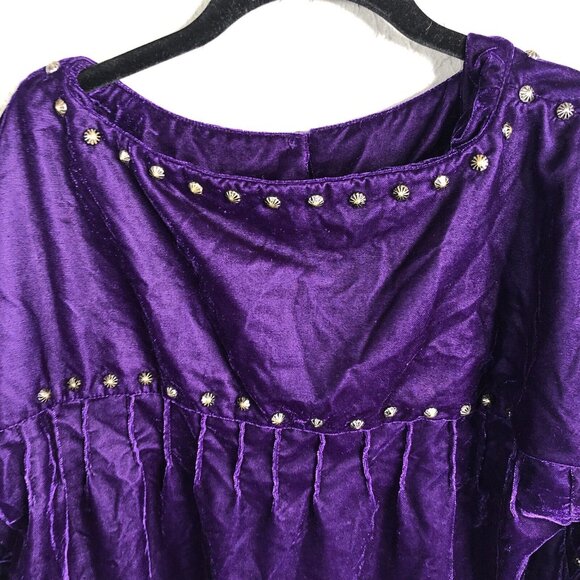 Roja Velvet Top Women Medium Purple Studded Velour Festival Castle Core Regal - Picture 14 of 16